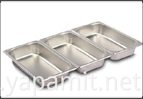 Stainless steel serving plate 3 grids